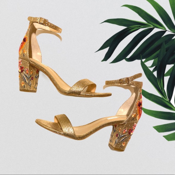 INC Glitter Floral Block Heels - Picture 2 of 8